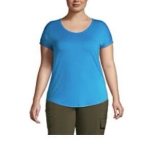 LANDSEND Women's Plus 100% Supima Cotton Short Sleeve Scoop Neck Tee